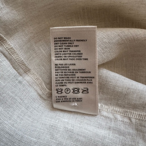 L'AGENCE Bella 3/4-Sleeve Linen Shirtdress Size Medium - Picture 9 of 9